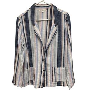 Xirena lightweight slub blazer jacket striped
